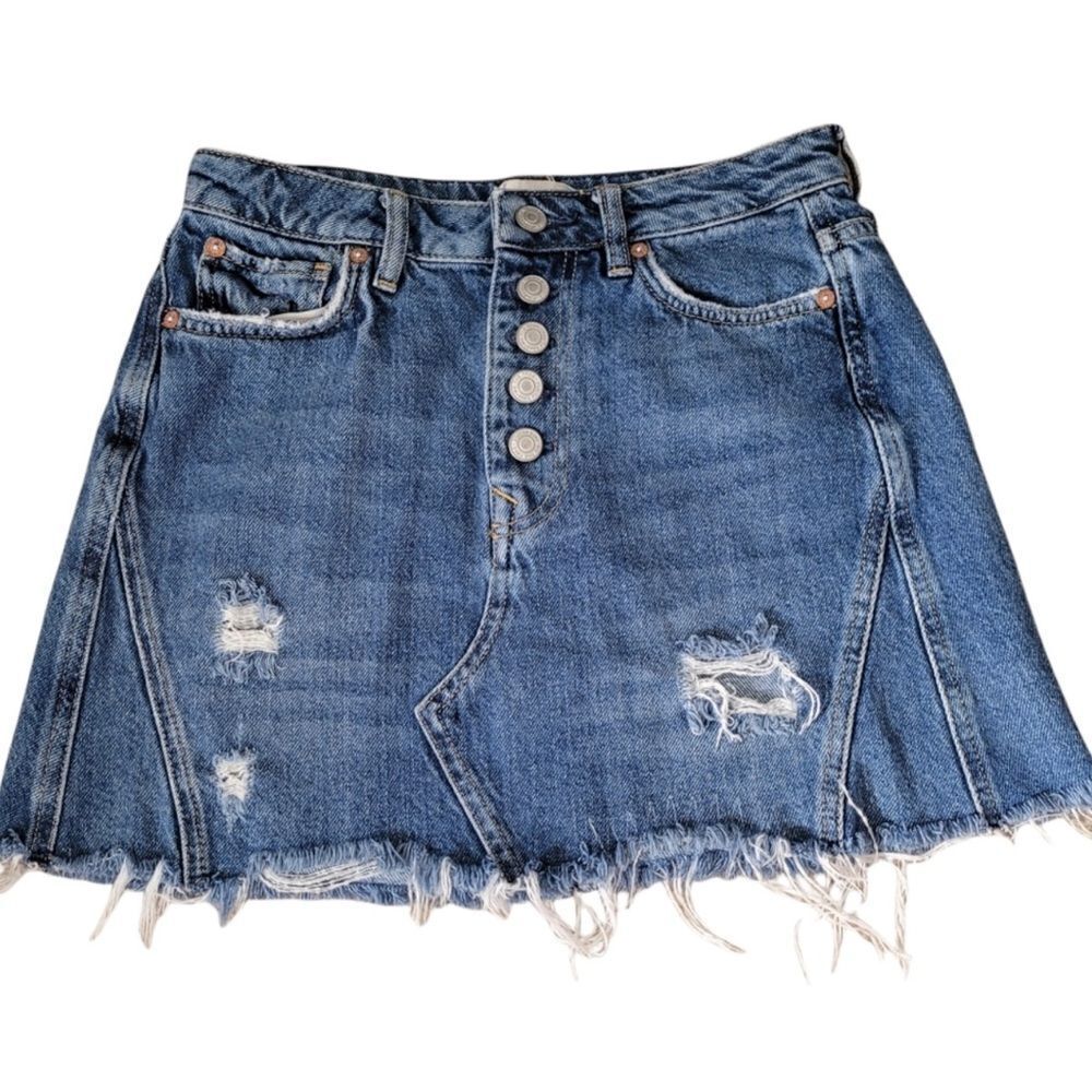 We the Free raw edge mini skirt sz 26 EUC